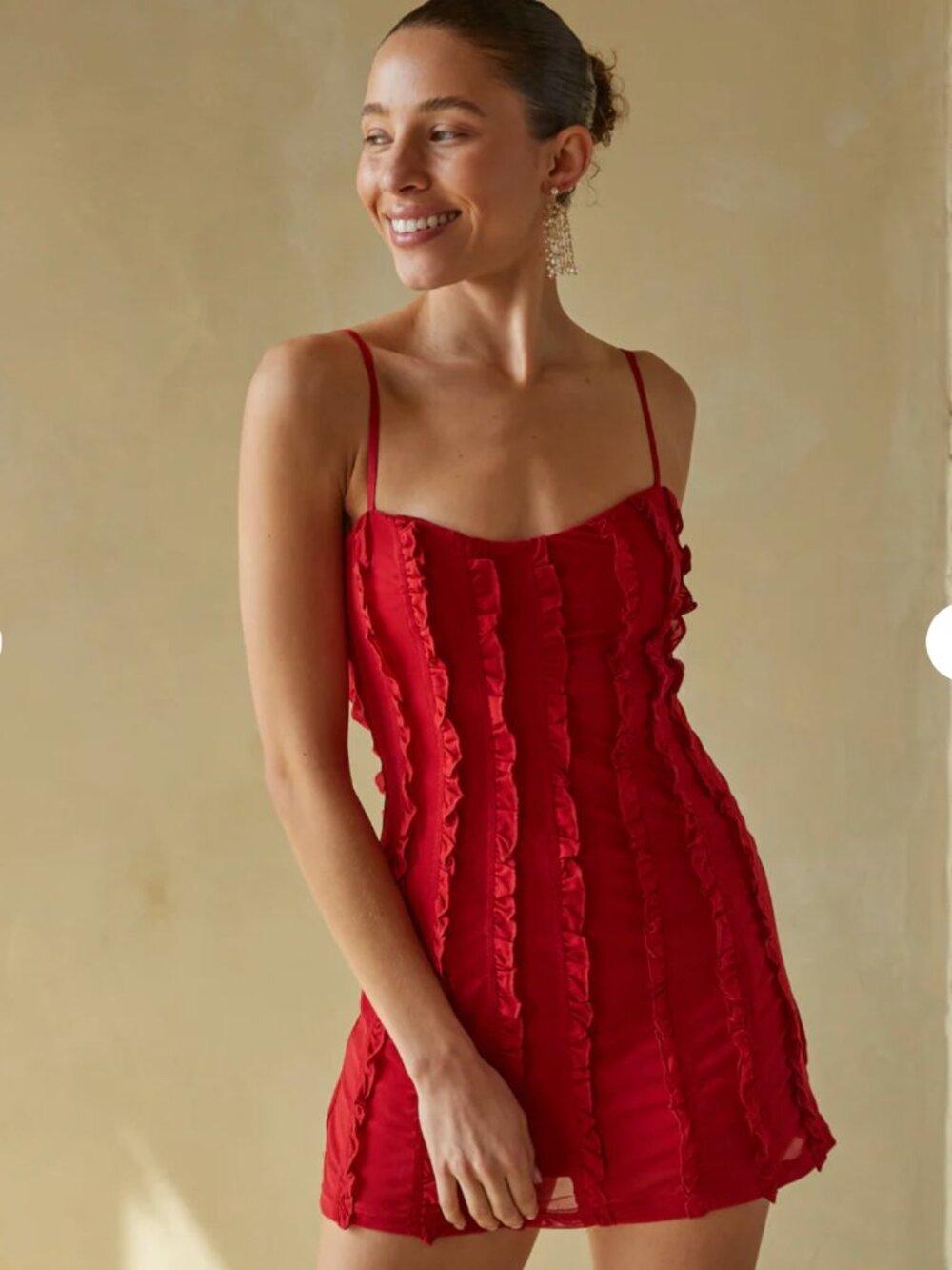 American Threads Venetia Ruffle Slip Mini Dress | Size Small